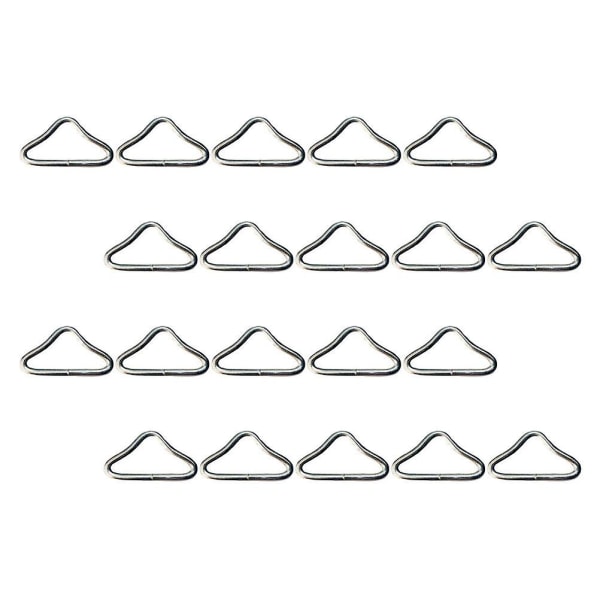 22st studsmatta triangelspännen metall triangelringar V-formade triangelringar trampolintillbehörSi Silver 4.3X2.6CM