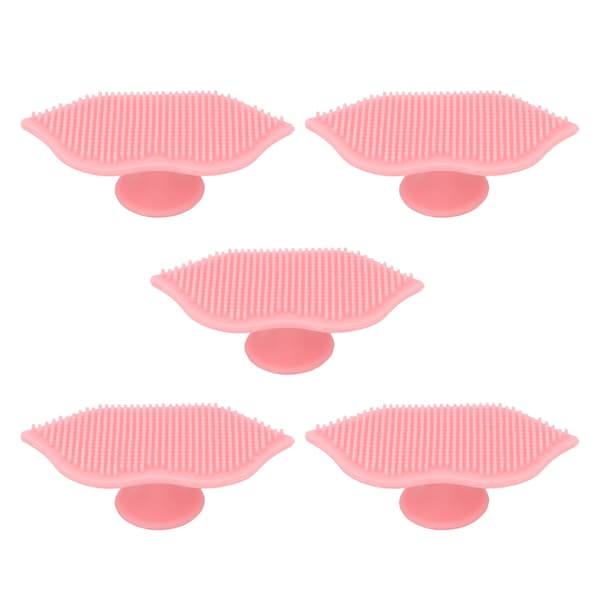 5-pack Silicone Lip Exfoliating Brushes with Suction Cup, Flexible Soft Lip Scrubbers, Deep Cleansing Exfoliating Brush Tool