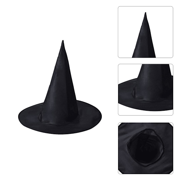 Solid färgad barnhatt för Halloween, häxhatt, spetsig hatt, sminkkostymrekvisita, liten barnstorlek