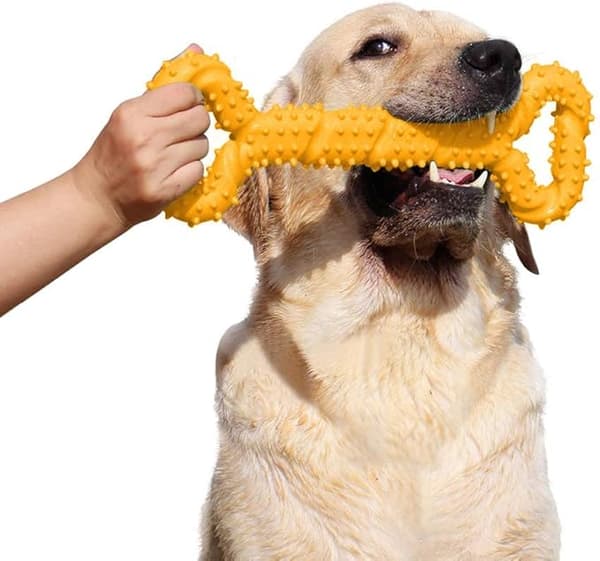 1 stk robust gummihundelegetøj 13 tommer benformet hundehvalp C