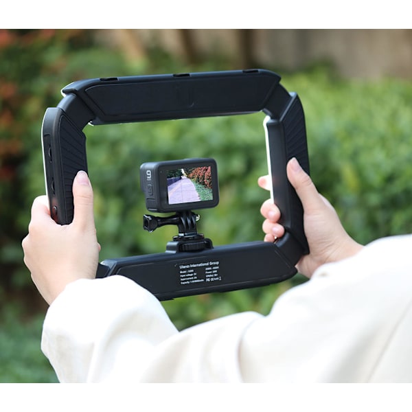Smarttelefon Videorigg med Lys, Håndholdt Stabilisator for Mobiltelefon med Ringlys Selfie Lys for Filming Live Stream Tiktok