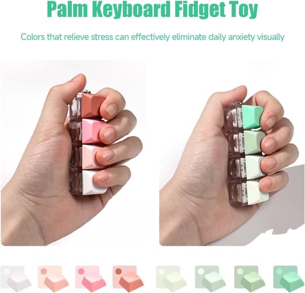 Tangentbord Fidget Toy 2 delar Stresslindrande Klicker Nyckelring