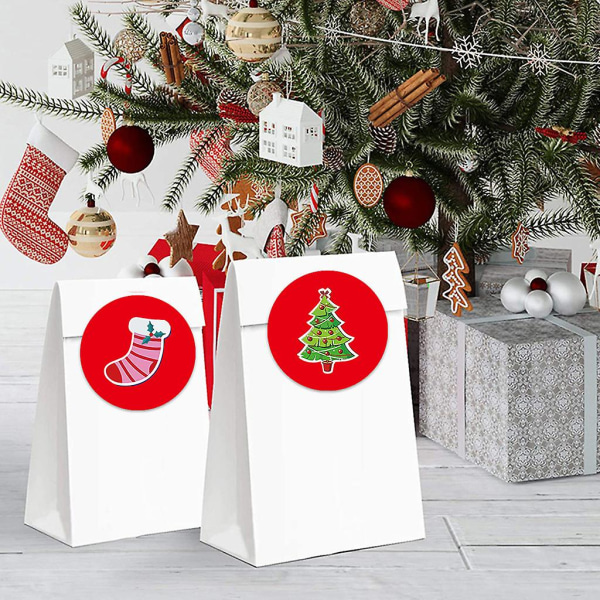 500 st/rulle Tecknad julklappsförpackning Förpackningsetikett Klistermärke för hemmet självförpackningC80