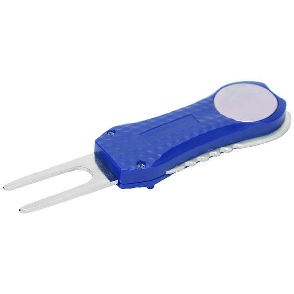 Golf Divot Repair Tool Spring Fork Green Cleaner Training Aid Blue