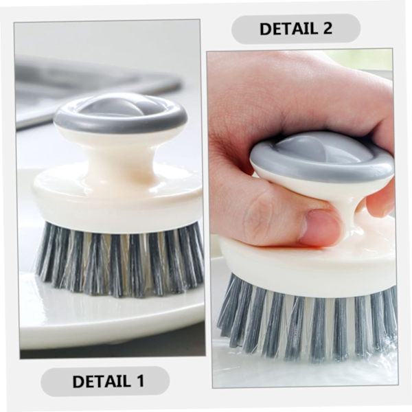 Grey Kitchen Cleaning Brush with Handle Multifunctional Dish Brush