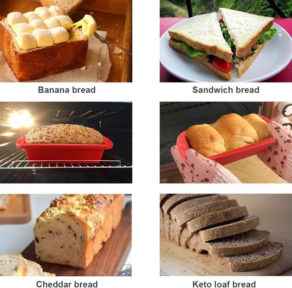 Dyp Rektangulær Non-Stick Brødform Silikon Bakeform