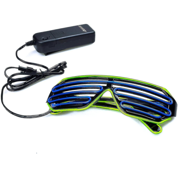 Lasit Blink Led Aurinkolasit Valoavat 80-luvun Vaatteet, Edm, Juhlat Rb03 (Vaaleanvihreä-sininen) (1kpl)