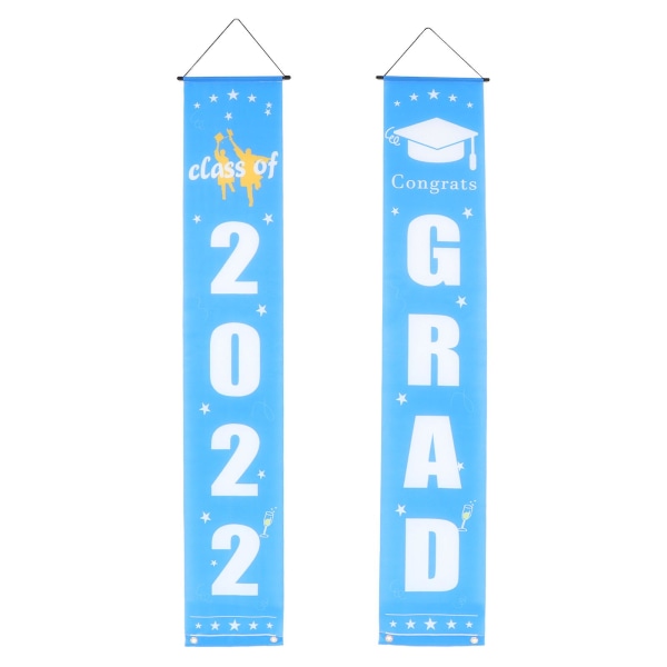 1 par 2022 års examens säsongs kuplett examensfest väggdekoration rekvisita Blå180X30CM Blue 180X30CM