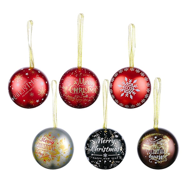 Julgodisburk i plåt, rund, hängande, metallkula, prydnad