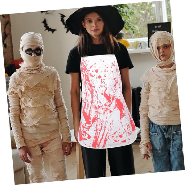 1 sett forkle halloween dekor halloween kostymer blodige over-kne-strømper halloween blodige strømper