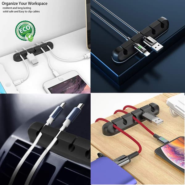 Cable Clips Cable Management Organizer, Self-Adhesive Hooks, Cable Holder for Power Cords