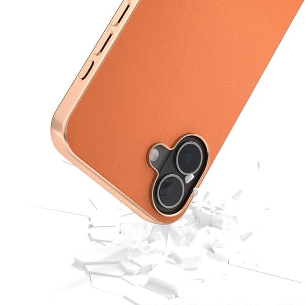 PU-Lær Belagt Ramme Telefondeksel For iPhone 16 Plus