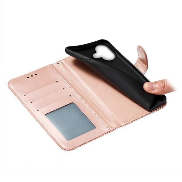 For iPhone 16 Case Lace Flowers PU Leather Flip Wallet Phone Case