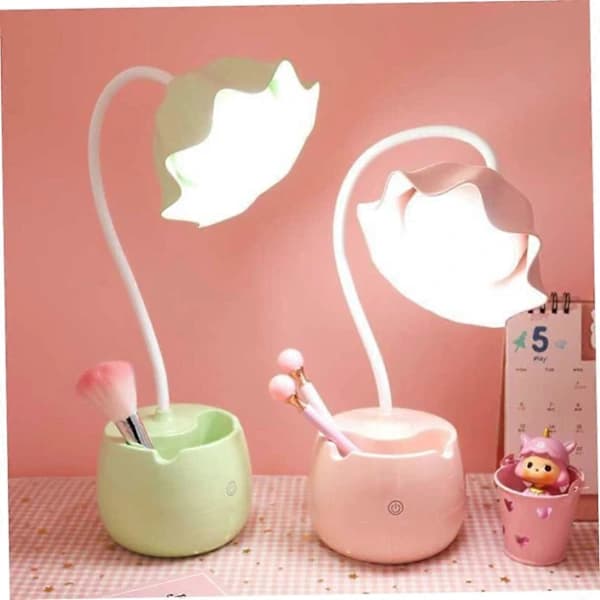 HA~2 stk Bordlampe USB Skrivebordslampe Studielampe Sengelampe LED