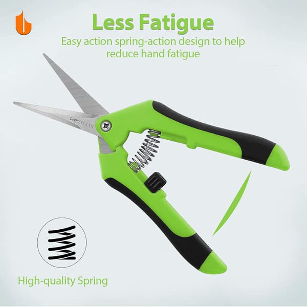 Durable Garden Shears Garden Hand Pruners Pruning Shears with Titanium Coated Curved Precision Blades