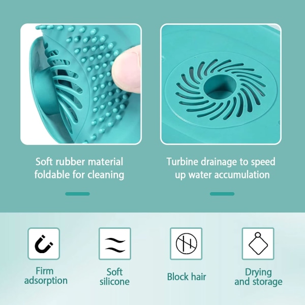 2 stk silikonavløpsbeskytter, stopper for kjøkkenvask, avløpsfilter for badekar, kan trykkes for å akselerere drenering (