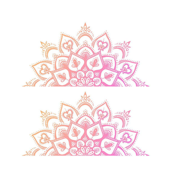2 ark Blomstertapet Mandala vægklistermærker Fairy Wall Sticker Vinyl Wall Art Decal Decorative W Pink 60x30cm