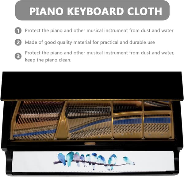 Cotton Linen Piano Keyboard Cover, Thickened Dustproof Cloth, Smooth Surface Keeps Piano Clean, Suitable