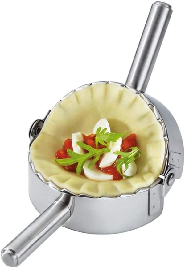 Ravioli-, Pierogi-, Dumplingform i Rustfritt Stål, Sølv, Størrelse M