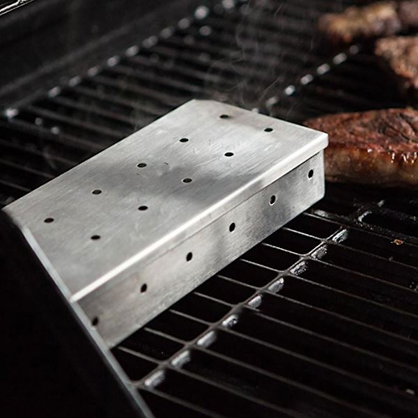Utomhus BBQ-tillbehör Rökbox i Rostfritt Stål Använd Boxgrönsakshackare Skedstöd Livsmedel Kylskåp