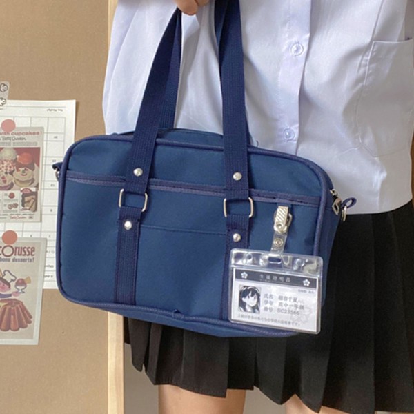 High School College Jk Uniform Väska Unisex Axelväska Messenger Bag Handväska Svart