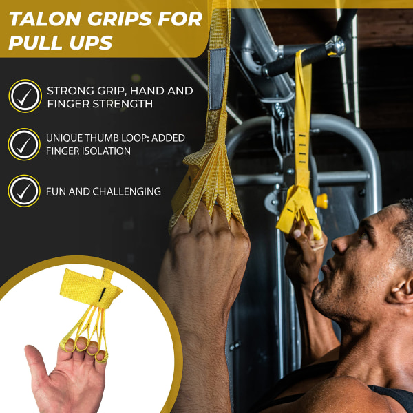 Pull Up Grip Strength -hihnat - Nylon sormi- ja peukalolenkit pitoharjoitteluun, kalliokiipeilyyn, käsien ja käsivarsien vahvistin