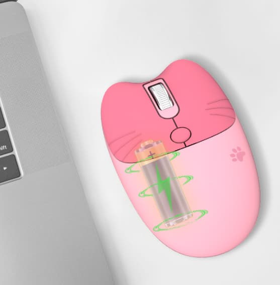 2.4G Pink Mouse Cartoon Cat Claw Dual Mode Computer Mouse