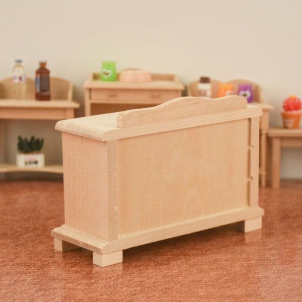 Keittiökaapin koriste DIY-tarvike kaappi pienoismalliset lelut 1:12 mittakaavassa Huonekalut Log color13.4X9.1X5. Log color 13.4X9.1X5.1CM