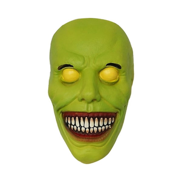 GrønHalloween Skræmmende Maske Hvide Øjne Sjov maske OrnamentGrøn