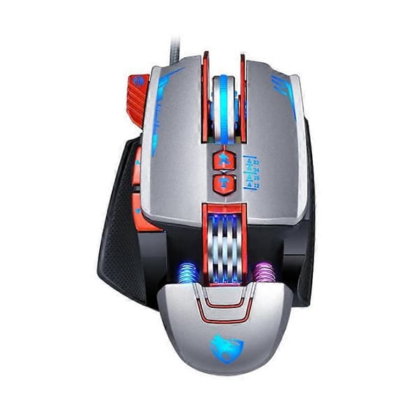 T-WOLF V9 8 knapper 3200 DPI Gaming Makrodefinition Mekanisk kablet mus Sølv Silver