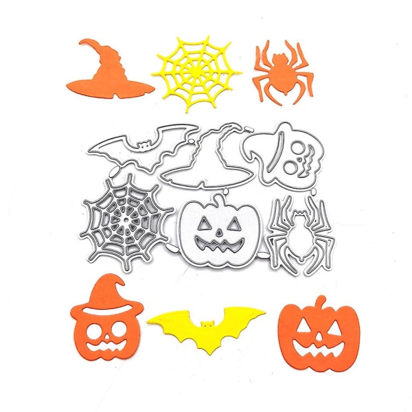 Halloween-aiheiset Metallileikkuusähkömallit DIY-romanttisia albumeja paperikortteja varten Stencil Die Embossing Craft DecorationSilver