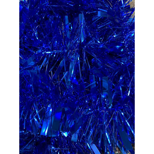 10 stycken vridna girlander i blå metallisk glitter
