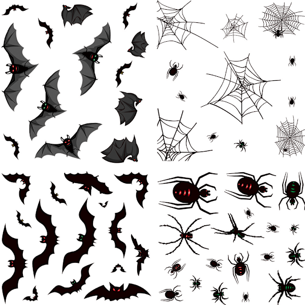 Halloween 3D Fladderväggsdekoration, Halloween Inomhus Fladderväggsdekaler, Halloween Dekorationsdekaler för DIY Hem Badrum Inomhus Hallowmas