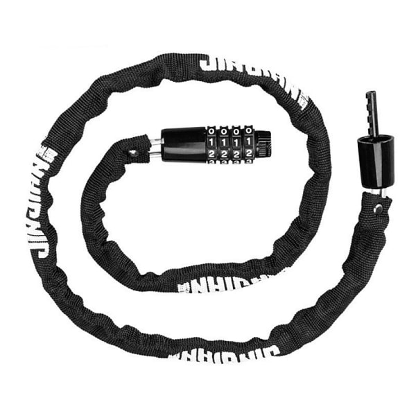 Bike Chain Lock, 5 Digit Combination Anti-Theft Bicycle Lock, Security Resettable Hardened Steel, Ideal for Outdoor Moto