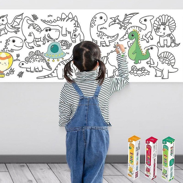 Ritpapper för barn Gigantisk målarpappersrulle för barn Sticky ritpappersrulle för småbarn Jumbo målarpappersrulle för barnBlå