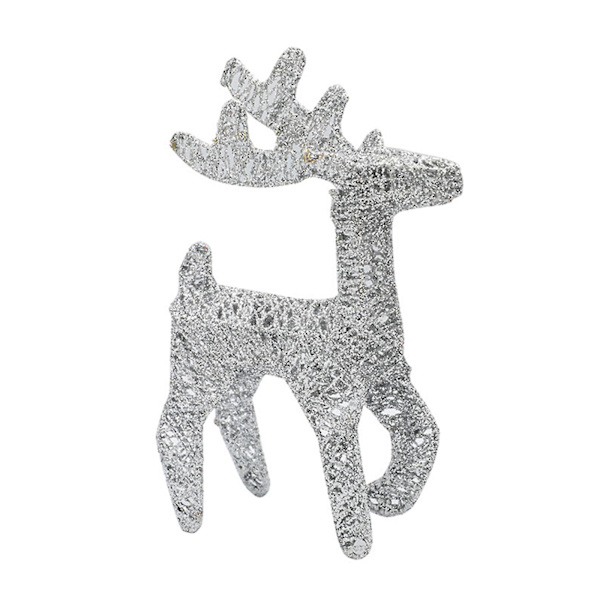 Juldekorationer smidesjärnshjort hem skrivbordsdisplay rekvisita Silver