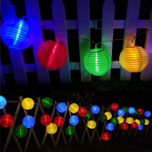 Ulkona käytettävä aurinkolyhty LED-valot merkkijonovalot vedenpitävä koristevalo, puutarhakoriste taitettava lyhty (väri 6,5M)