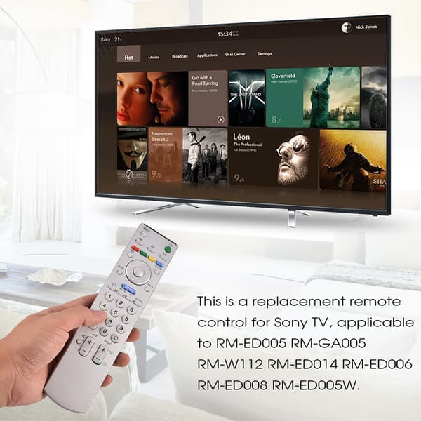 Erstatningsfjernkontroll for Sony TV RM-ED005 RM-GA005 RM-W112 RM-ED014 RM-ED006 RM-ED008