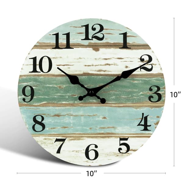 Wall Clock - Silent Battery Operated (10 Inch Light Green)