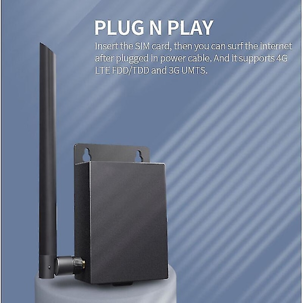 Vandtæt Udendørs 4G Router med SIM-kort Slot 5Dbi Antenne Vægrouter til IPC Max 15 Enheder Høj