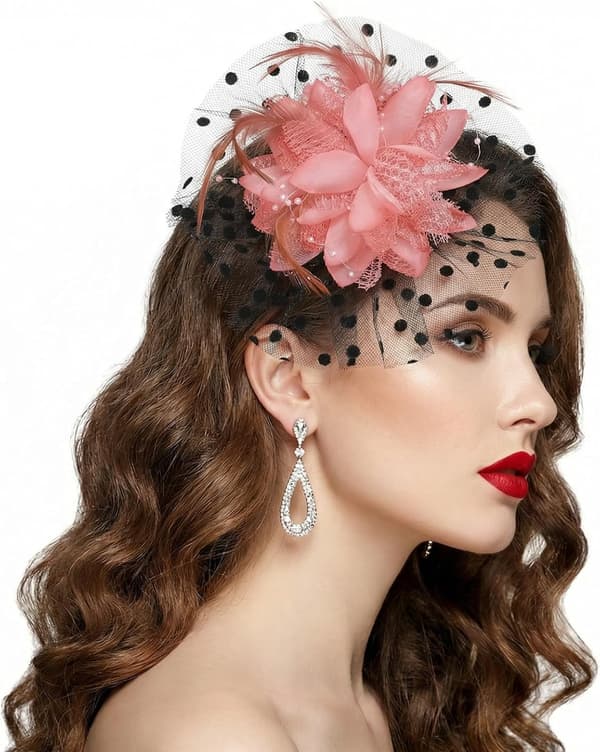 Fascinatorhatt för kvinnor tebjudning, bröllop