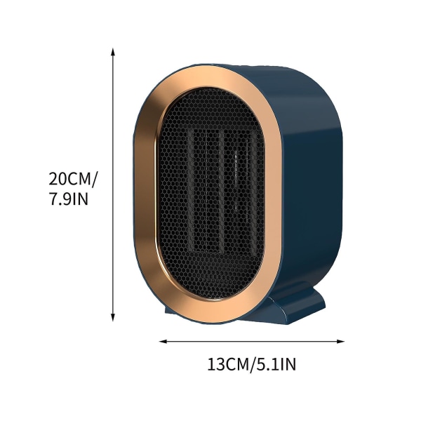 1200W Keramisk Blæserovn, 3 Sekunders Hurtig Opvarmning 2-Modes Varmer, Vinterbærbar Elektrisk Keramisk Varmer Blue UK