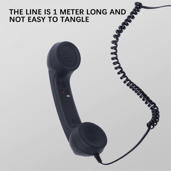 USB-C Retro Handset for Mobile Phones - Plug & Play Receiver Radiation-Proof Comfortable Calls for iPhone & Android [DB] White