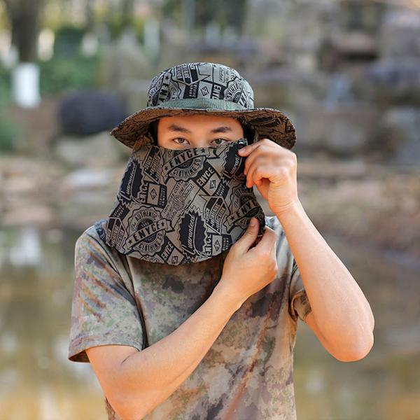 Fishing Cap with Geometric Pattern, Adjustable Strap