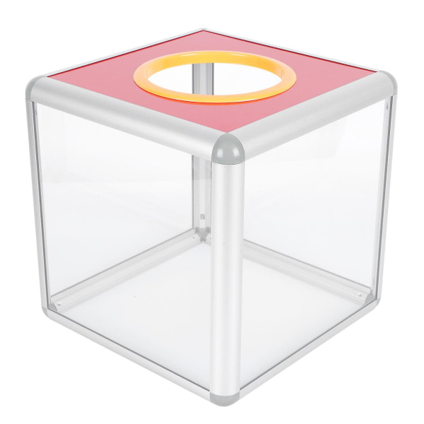 Kassalaatikon lukko akryyliehdotuslaatikko Ehdotussäilytyslaatikko arpajaisten laatikko piirustus kirkas muovi arpa Assorted Color 20x20cm