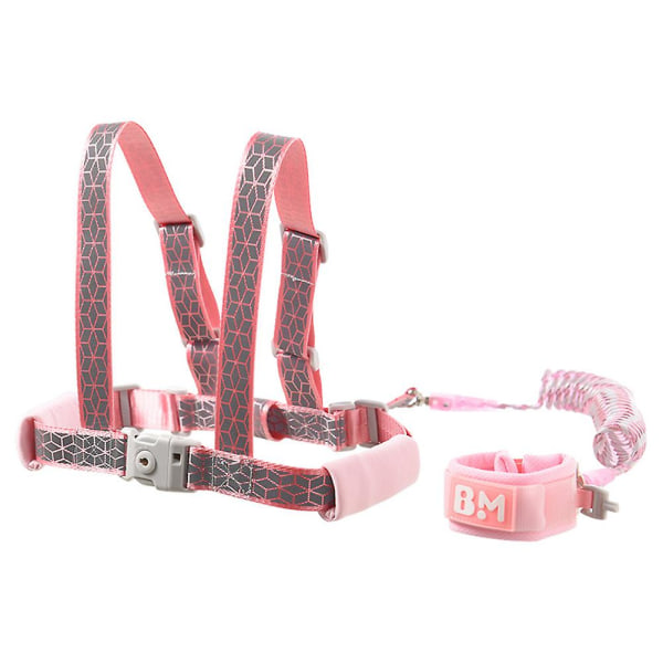 Sædebeskyttelsesbælte Anti-Lost Bælte Toddler Leash Håndledsforbindelse Trækkabel Børne Leash Kids Sikkerhedssele Pink