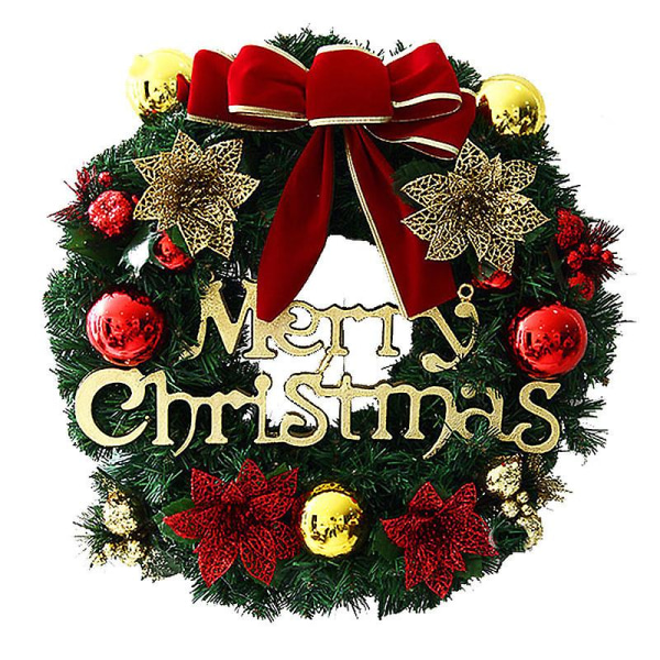 Julepyntkrans,julekrans,trekrans,30cm,kunstig juletrekrans til døren din,vegg eller vindu,julefest,fron