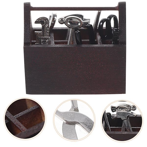 1 Set Dockhus Miniverktyg Simulerade Verktygsleksaker Barn Tiny House Miniatyrverktygslåda (1:12)Svart4.5X4X2 Black 4.5X4X2.5CM