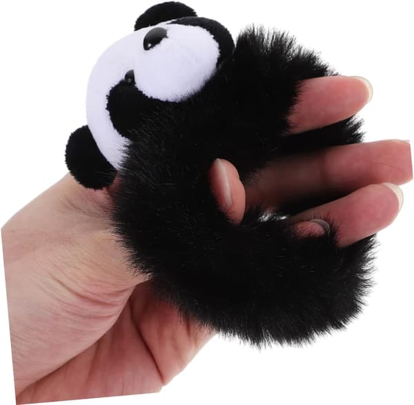 4 søde plys-panda-hårelastikker, elastiske hestehaleholdere, bløde hårbånd til kvinder, piger, drenge og piger, tilbehør