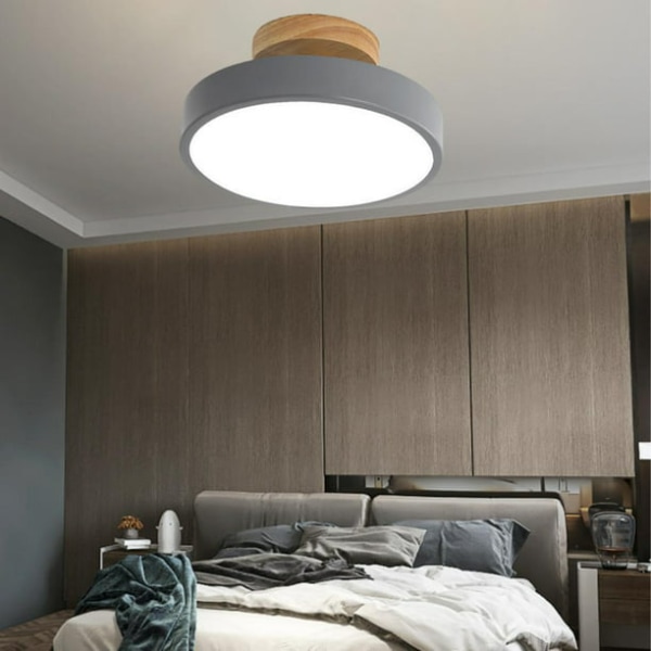 12W Moderne Rund LED Vægslampe, Grå Dekoration Belysning Loftlampe